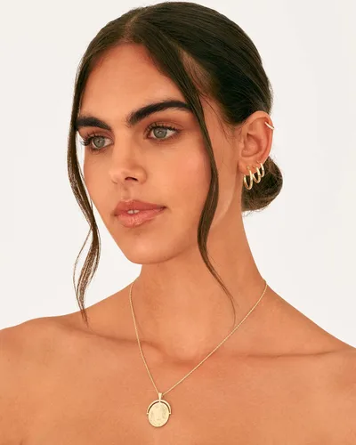 Miniatura 4 de PAVOI 18K Gold Plated 925 Sterling Silver Posts Small Hoop Earrings for Women - Trendy Geometric Plain Chunky Huggie Earscape Piercing Pack