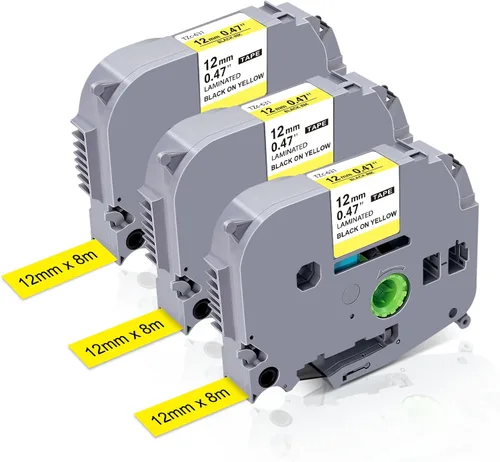 Miniatura 20 de Paquete de 3 cintas TZ de 0.47 pulgadas de repuesto para Brother TZe-131 TZ-131 P Touch cinta de etiquetas de 0.47 pulgadas laminada negra sobre
