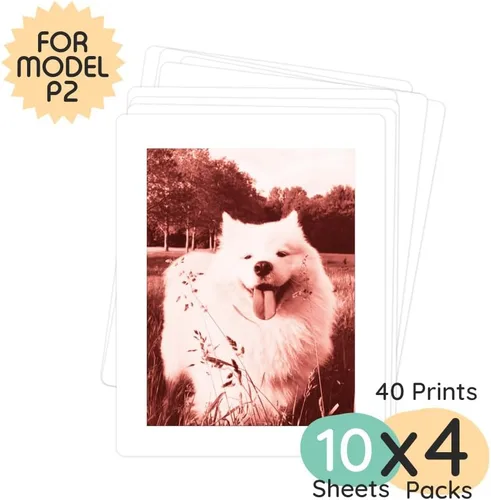 Miniatura 2 de Paquete de impresión Kiimento para Cámara de Impresión Instantánea P2, variedad de 40 impresiones, tarjetas térmicas sin tinta, 78×56 mm vertical