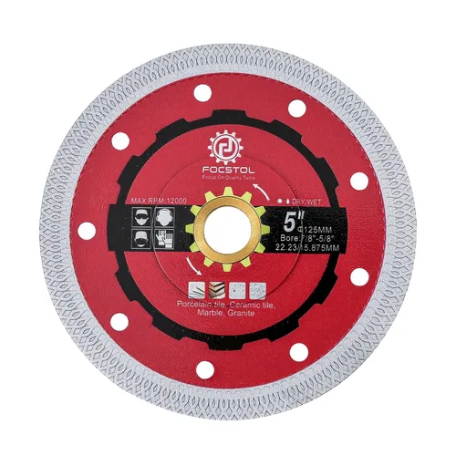 Miniatura 10 de FOCSTOL Hoja de sierra para azulejos de diamante, disco de corte de 4.5 pulgadas (4.528 in) para azulejos de cerámica, cerámica, mármol, granito