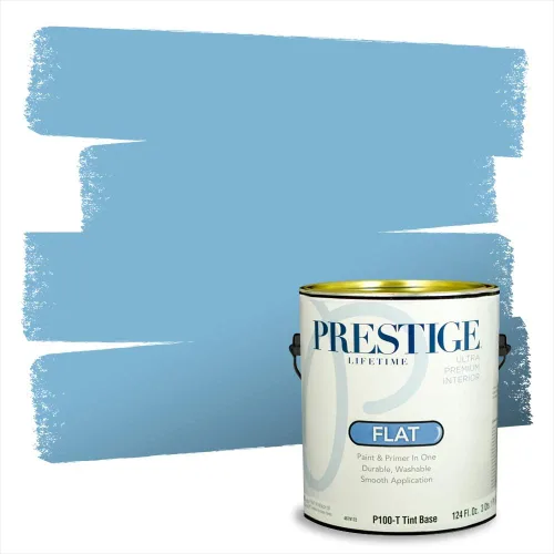 Miniatura 86 de Prestige Paints. - Base y pintura para exteriores en un solo galón, 1 galón. plano, comparable con Sherwin Williams Topsail. SW6799-PCM