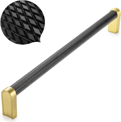 Miniatura 34 de Koofizo - Paquete de 10 tiradores de gabinete estriados para armario, manija negra para muebles (1.1 pulgadas/28 mm), herrajes sólidos K22