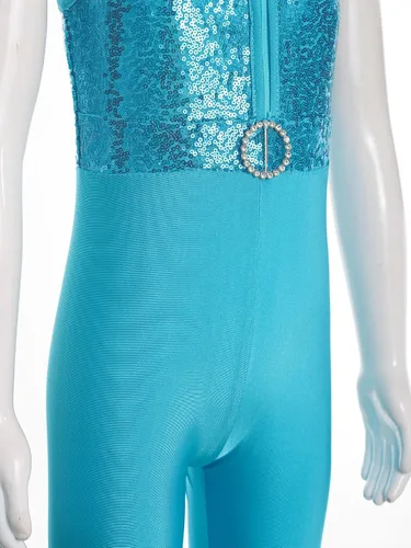 Miniatura 41 de JEATHA Mono de discoteca hippie brillante de los años 70 para niñas y niñas, con lentejuelas brillantes, disfraz de baile funky