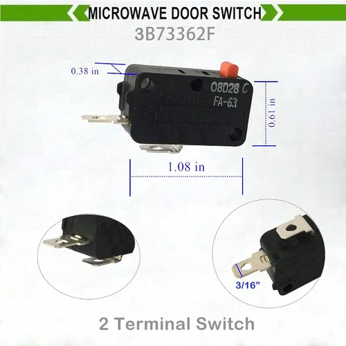 Miniatura 2 de LONYE 3B73362F SZM-V16-FA-63 Interruptor de puerta de microondas apto para horno microondas LG GE Samsung WB24X10047 SZM-V16-FD-63 PS3522738