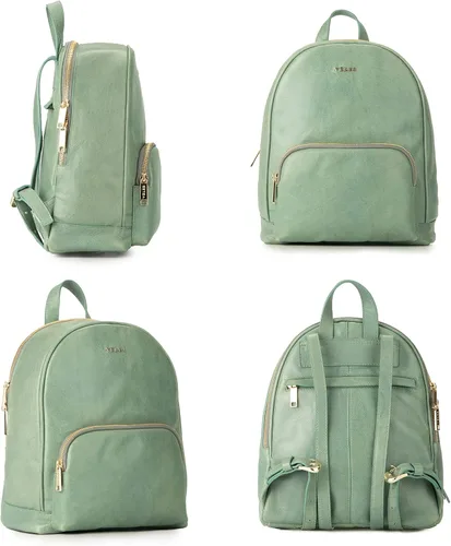 Miniatura 4 de VELEZ Mini mochila de cuero para mujer, bolso pequeño de hombro, 02 marrón