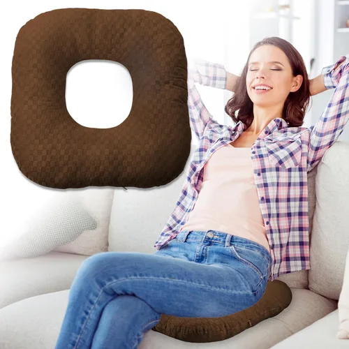 Miniatura 22 de Cojín de asiento con forma de dona rellena para dolor de coxis y coccix, hemorroides, úlceras de cama, embarazo, próstata, recuperación