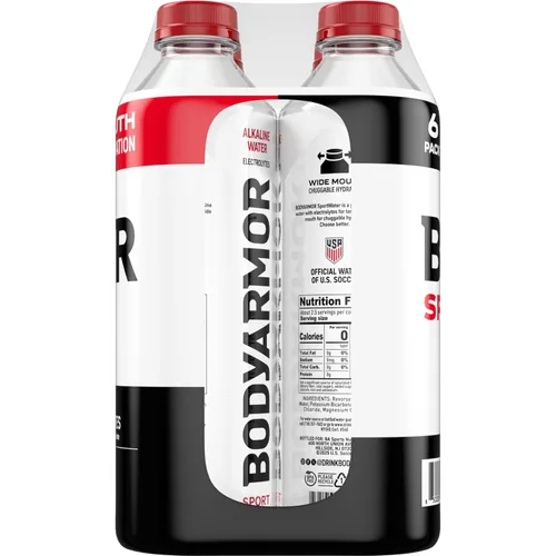 Miniatura 9 de BODYARMOR SportWater Agua alcalina, agua embotellada de alta alcalina, pH 9+, 1 litro (paquete de 6), paquete de agua refrescante con electrolitos