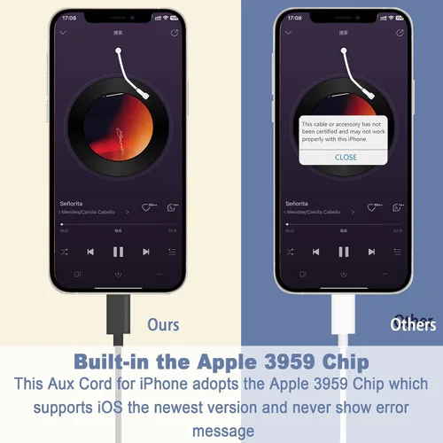 Miniatura 4 de AMI MMI - Cable auxiliar para iPhone 14 13 12 11 XS XR X 8 7 6, adaptador de interfaz auxiliar de coche compatible con Audi