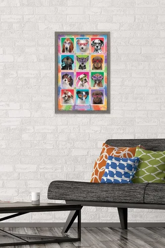 Miniatura 2 de Trends International Keith Kimberlin - Póster de pared con diseño de cachorros, gafas de sol, 14.725 x 22.375 pulgadas, versión enmarcada de madera