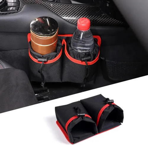 Miniatura 9 de CHEAYAR Soporte para tazas de automóvil, bolsa de bolsillo de almacenamiento compatible con Toyota Supra GR A90 A91 MK5 2019-2022, organizador