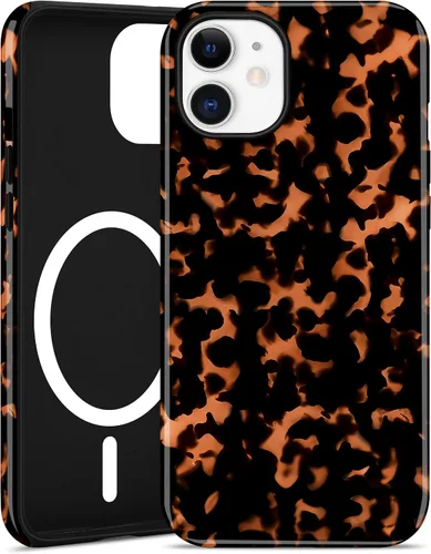Miniatura 111 de Jusy Compatible con MagSafe Brown Tortoise Shell Print Phone Case para iPhone 7/8/SE, funda protectora magnética de lujo de TPU suave