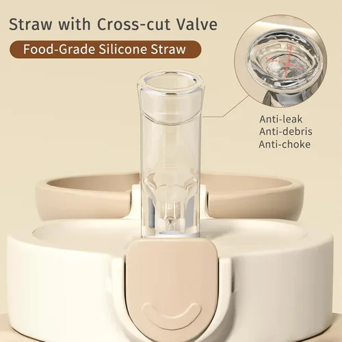 Miniatura 3 de Evorie - Taza antiderrame con pajita para niños pequeños de Tritan, 10 onzas / 300 ml para bebés y niños pequeños de 1 a 3 años, botella de agua