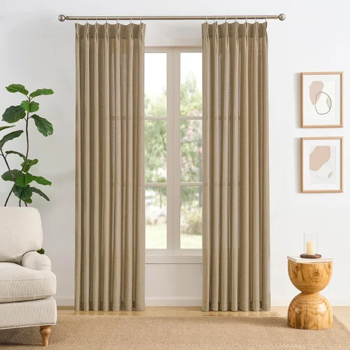 Miniatura 9 de RAIN CITY - Juego de 2 cortinas de 45 pulgadas de largo con plisado con pellizco, cortinas semitraslúcidas para dormitorio, cuarto de bebé