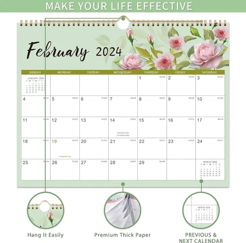 Miniatura 4 de Calendario 2024 – Calendario de pared 2024, 12 calendario mensual 2024 de enero de 2024 a diciembre de 2024, calendario de pared 2024
