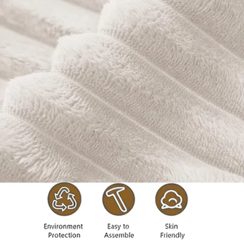 Miniatura 4 de Legend Vansen - Sofás seccionales para sala de estar, sofá en forma de L de corduroy con otomana para sala de estar, dormitorio y apartamento Crema