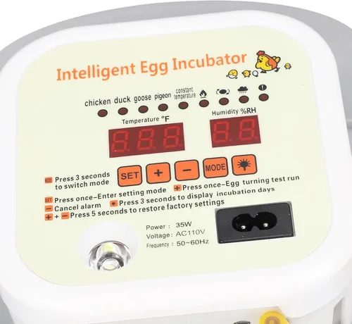 Miniatura 7 de Incubadora automática de 12 huevos con control de humedad con girador de huevos, incubadora ventilada para eclosionar huevos de pollo y codorniz, US