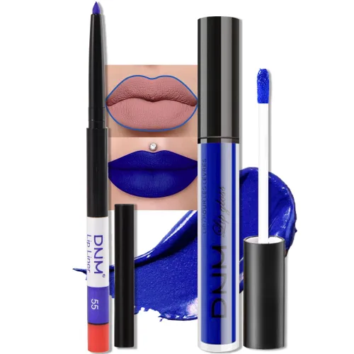 Miniatura 21 de evpct 2 Piezas Lápiz Labial Líquido Verde Esmeralda con Brillo Glitter, Brillo Labial Tinte y Delineador de Labios Retráctil, Set de Maquillaje