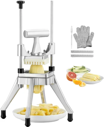 Vevor Picador Comercial de Vegetales y Frutas Cuchilla de 3/8″ Cortador de Alimentos Profesional de Servicio Pesado Kattex Cortador de Papas Fritas