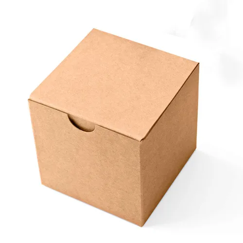 MESHA - 50 cajas de regalo pequeñas color marrón de 3 x 3 x 3 pulgadas, de cartón, con tapas, para propuesta de damas de honor, novia, cupcakes,