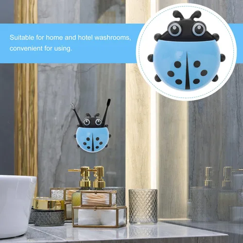 Miniatura 6 de Zerodeko Soporte para pasta de dientes montado en la pared, afeitadoras eléctricas para hombres y niños, pasta de dientes, contenedor de lápices