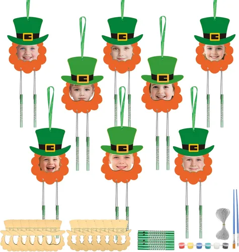 Miniatura 15 de Fennoral Paquete de 12 carillones de viento, manualidades de primavera para niños, artes y manualidades de madera para niñas y niños, haz tus Hueso
