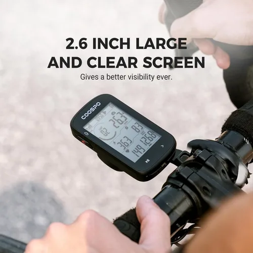 Miniatura 5 de COOSPO CS300 - Computadora de bicicleta con GPS, computadora de ciclismo inalámbrica con pantalla LCD de retroiluminación automática 2.6
