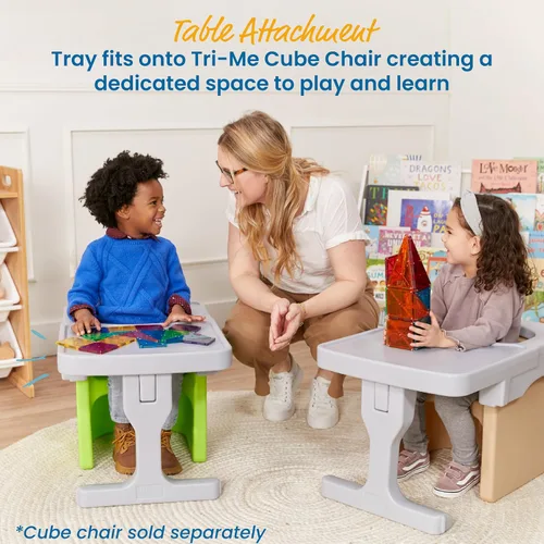 Miniatura 3 de ECR4Kids Fijación de escritorio para silla Tri-Me Cube, muebles para niños, gris claro
