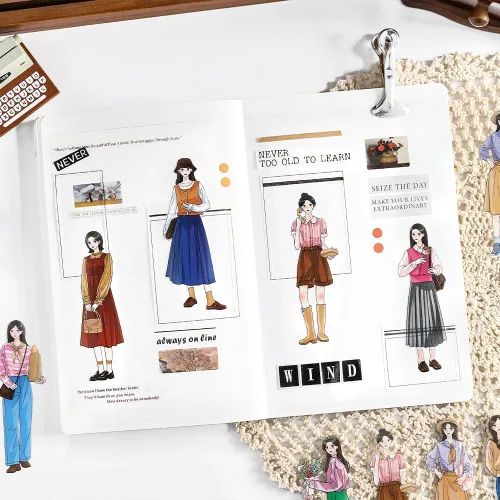 Miniatura 2 de Alideco 120 calcomanías para álbumes de recortes, manual de personajes, álbumes de recortes, diario de basura, manualidades, decoración de adornos