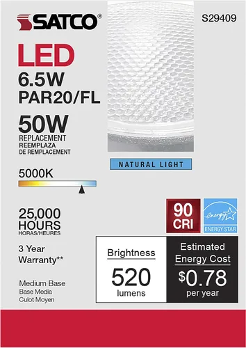 Miniatura 6 de Satco S29409 6.5 vatios; LED PAR20; 5000 K; paquete de 24 cumple con California