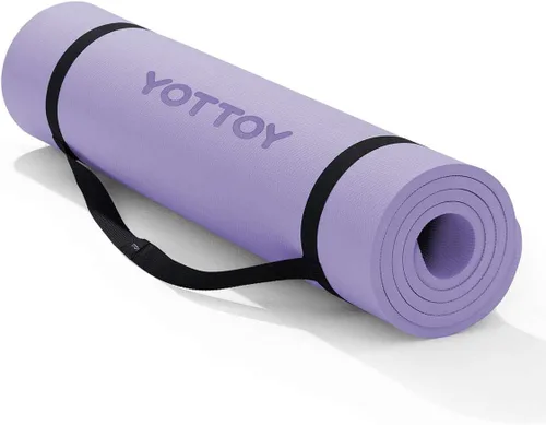 YOTTOY Tapete de Yoga, Tapete de Yoga Extra Grueso (1/2 pulgada), Tapete Profesional de TPE para Ejercicio, Tapete de Entrenamiento Antideslizante