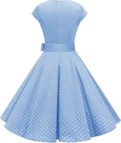 Miniatura 8 de Dressystar - Vestidos clásicos de fiesta con mangas casquillo, estilo Rockabilly y retro de la década de 1950