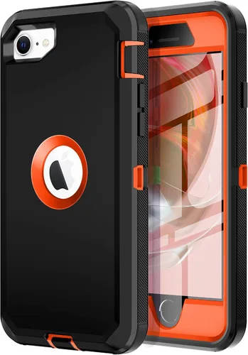Miniatura 15 de I-HONVA - Carcasa protectora de 3 capas para iPhone SE 2020, protector de pantalla integrado, a prueba de golpes, polvo y caídas, resistente