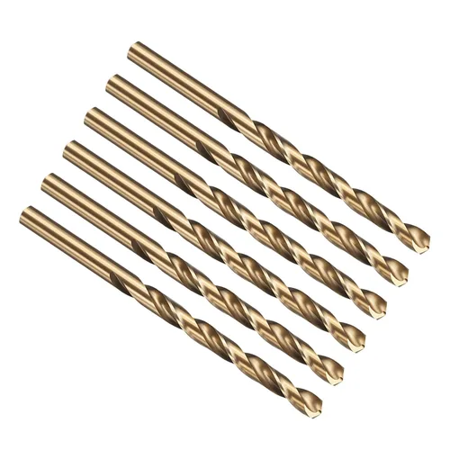 Miniatura 290 de PATIKIL Broca Jobber de 0.039 in, vástago recto M35 cobalto 5% acero de alta velocidad 135° acabado dorado para metal duro de acero inoxidable - 2