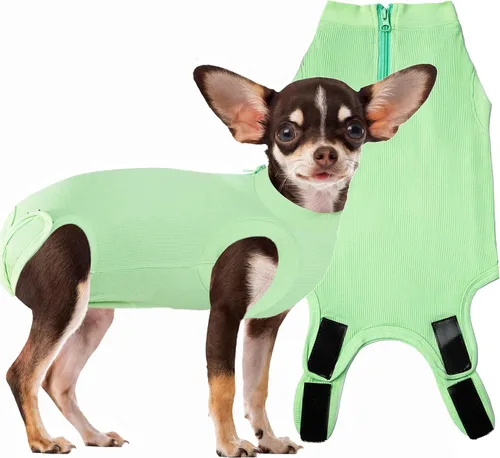 Miniatura 9 de Traje de Recuperación Wabdhaly para Perros, Traje de Cone de Perro con Cremallera Alternativa para Cirugía de Esterilización Femenina, Traje
