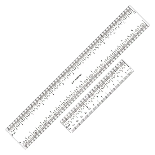 Miniatura 12 de CYFUN DESIGN Regla Escuadra en T de Acrílico de 12" 6", Regla Escuadra en T de Marcado de Precisión, Paquete de 3, Transparente, Regla en T, para 1