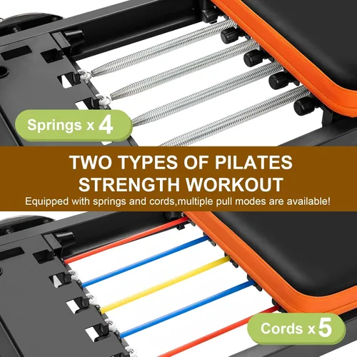Miniatura 4 de Reformador de pilates, máquina de pilates plegable para uso doméstico y entrenamiento de gimnasio, adecuado para usuarios avanzados y principiantes