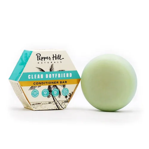 Pepper Hill - Barra de acondicionador Clean Boyfriend, vegano, a base de plantas, libre de crueldad, champú sólido, libre de sulfatos, plásticos,