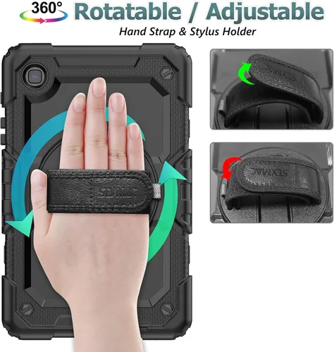 Miniatura 2 de Funda para Samsung Galaxy Tab A7 Lite 2021 8.7'' SM-T220/T225/T227 con Protector de Pantalla Soporte para Lápiz [Correa de Mano Giratoria 360]