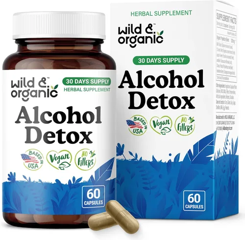 Miniatura 12 de Wild & Organic Gotas de desintoxicación de alcohol, limpieza de hígado y riñón con cardo mariano, triturador de piedras Chanca Piedra, complejo anti