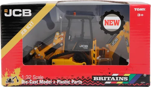 Miniatura 6 de Britains JCB Farm Tomy Toys, retroexcavadora de orugas, camión JCB 1CXT 132, juguete coleccionable, juguetes de granja a escala 132, adecuados