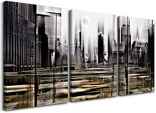Miniatura 17 de Arte de pared para sala de estar, pintura abstracta en blanco y negro, decoración de pared para baño, dormitorio, obra de arte, pintura de 16" x