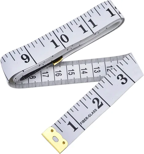Miniatura 4 de Cinta métrica suave de 79 pulgadas/78.7 in, cinta métrica de bolsillo para coser cuerpo, tela a medida, color blanco, paquete de 2