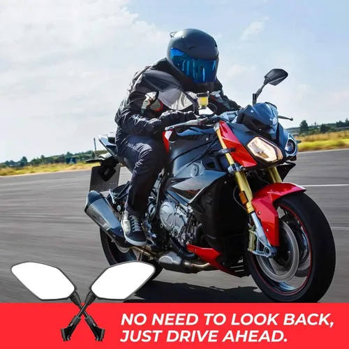 Miniatura 6 de Universial Motorcycle Side Rear View Mirror 360 Degrees Adjustable ABS Plastic Black Rearview Mirrors 10MM 8MM for Yamaha FZ8 FZ 8 2010-2019 2020