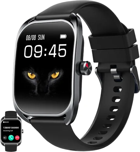 Relojes inteligentes para hombres (respuesta/hacer llamadas), reloj de monitor de fitness HD con pantalla curvada de 2.01 pulgadas con monitor de