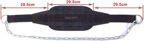 Miniatura 3 de Cinturón de barbilla con peso con cinturón de inmersión de cadena, levantamiento de potencia, entrenamiento de fuerza, cinturón de dominadas