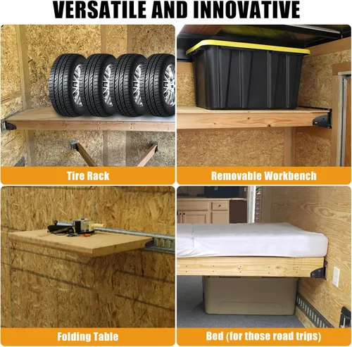 Miniatura 6 de Eapele 4 accesorios de enchufe de extremo de viga de madera E-Track, acero recubierto de zinc, compatible con 2x4 2x6, añade barras de bloqueo