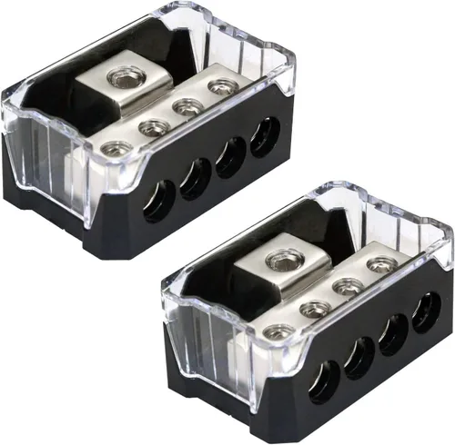 Miniatura 6 de Bloque de distribución de energía de 2 vías, calibre 0/2/4 AWG, calibre 0/4/8/10, bloque de conexión de distribución de amplificador estéreo