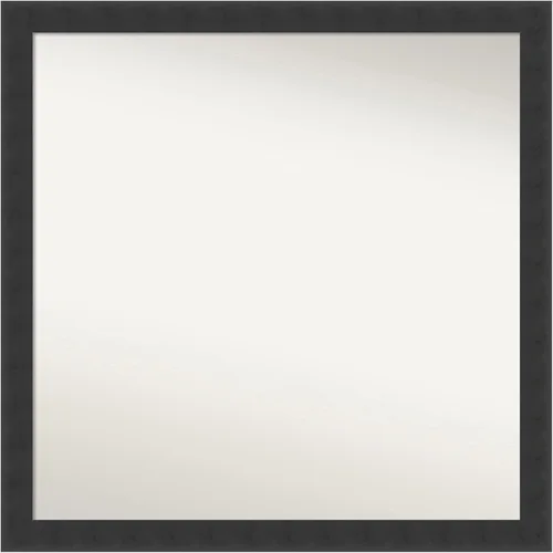 Miniatura 555 de Amanti Art Espejo de baño negro para sobre fregadero, 22 x 22 pulgadas, espejo de tocador cuadrado estrecho negro Avon, marco de madera casual
