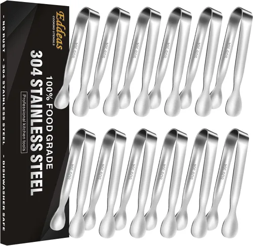 Miniatura 37 de Pinzas para cocinar – Pinzas de cocina de acero inoxidable de 600 grados resistentes al calor, pinzas de bloqueo de metal resistente, perfectas