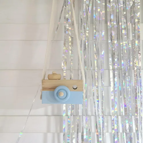 Miniatura 2 de Juguetes de madera para bebés, mini cámara de juguete, lindo juguete mini para bebés y niños, accesorios para colgar en el cuello con fotografía